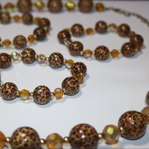 Leopard Necklace and Bracelet Set